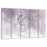 Leinwandbild 5 teilig, Ballerina Pirouet 