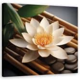 Leinwandbild Steine Zen Blumen 