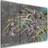 3-delige canvas print, Iris bloemen in de wind 