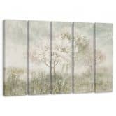 5-delige canvasprint, een bloeiende boom in de wei 