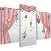 3-delige canvas print, circusacrobaat 