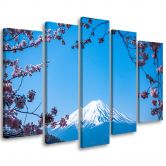 Leinwandbild 5 teilig, Berg Fuji 