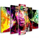 Leinwandbild 5 teilig, Jimmy Hendrix Musik 