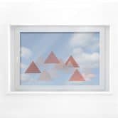 Sticker pour fenêtre : Nuage de triangles rouges  