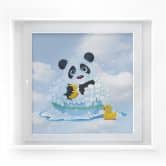 Fensterdekor Badender Panda 