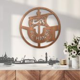 Holzdeko FC Hansa Rostock Logo - Mahagoniholz Rund Ø38 cm 