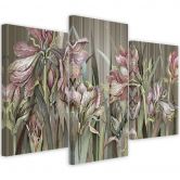 Leinwandbild 3 teilig, Iris Blumen 