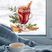 Sticker pour fenêtre Un verre de vin chaud 