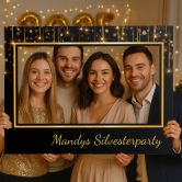 Fotorahmen Silvester Schwarz-gold - personalisierbar 