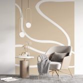 Fototapete 1X Studio - Weiße Pinselstriche auf Beige 