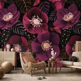 Fototapete Florale Blütenpracht in Purpurtönen | Blumen Tapete - Anis Illustration 