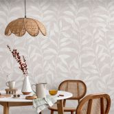 Fototapete Zarte Aquarell-Blätter - Soft Beige - Bloomery Decor 