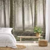 Fototapete Carozzi - Märchenhafter Wald im Morgennebel 