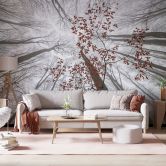 Papier peint photo Cimes d'arbres aux feuilles rouges - Coman 