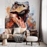 Muurschildering Dinosaurussen - T-Rex: Het wilde gezicht van de prehistorie - Jaszke 