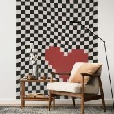 Fototapet Optisk illusion: hjerte i pixel-stil - Kerr-Dineen 
