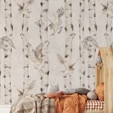Owls in the birch forest wallpaper - Kikki Belle 