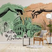 Fotobehang Love your City - Rome, Italië 