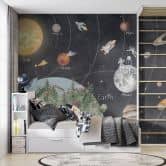 Kinderzimmer Fototapete Sonnensystem mit Planeten und Erde - Ms Tiff 