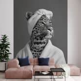 Fototapete Royale Spa-Auszeit mit Leopard | Schwarz-weiß - Rahner 