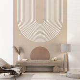 Wall Mural Abstract Geometry in Balance - Beige - Ristova 