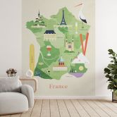 Fototapete Karte von Frankreich - Rivers 