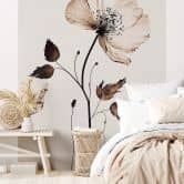 Wall Mural Cream Dried Flowers - Treechild 