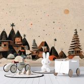 Fotobehang Treechild - Kerst in het Dorp 
