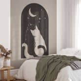 Papier peint photo Deux chats au clair de lune | motif animalier pour la chambre - Tunaboylu 