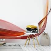 Abstract Wave - red - Wall Mural 