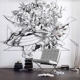 Non-woven tapet - Avengers Black and White - 300 x 280 cm 