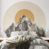 Tapet cirkel Bodart - Sun and Mountain - vliesetapet/selvklæbende non-woven tapet 