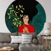Round wall mural Hülya - Existence - non self-adhesive/self-adhesive wallpapers 