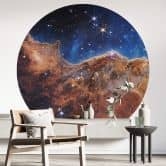 Round wall mural James Webb Telescope - Carina Nebula - non self-adhesive/self-adhesive wallpapers 