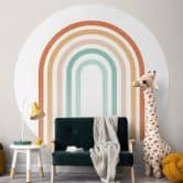 Tapet cirkel Boho Rainbow - vliesetapet/selvklæbende non-woven tapet 