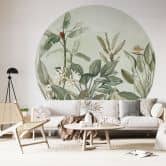 Behangcirkel Tropische plantkunde - UN Designs - vliesbehang/zelfklevend vliesbehang 