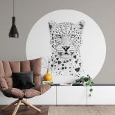 Round wall mural Solti - Loving Leopard - non self-adhesive/self-adhesive wallpapers 