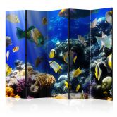 Paravent, Raumteiler freistehend, Trennwand - Underwater adventure II, 5-teilig - einseitig bedruckt - 225x172 cm 