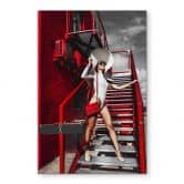 Glasbild Bolgov - Model Weiss Rot 