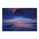 Glasbild Landschaft mit Erde und Galaxie - Aenami 