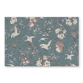 Glasschilderijen Kraanvogels in Kersenbloesem Rush Blauw - Bloomery Decor 