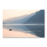 Glasbild Davidsson - See und Berge in malerischer Harmonie 