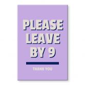 Glasbild Please leave by 9 - Fritsch 