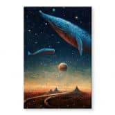 Glasbild Heine - Zwei Wale im Weltall - Astro Cruise 