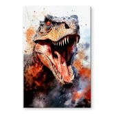 Glasbild T-Rex: Das wilde Gesicht der Urzeit - Jaszke 