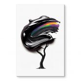 Glasbild Baum mit schwarzer 3D-Krone - Mielu 