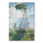 Glasbild Monet - Frau mit Sonnenschirm - Madame Monet und ihr Sohn 