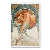 Glasbild Kunstdruck Mucha - Vier Künste: Die Poesie 