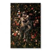 Glasbild Astronauten auf einer Blumenwiese - Nicebleed 