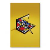Glasbild Make-Up Palette im Stil von Piet Mondrian - Pozdniakov 